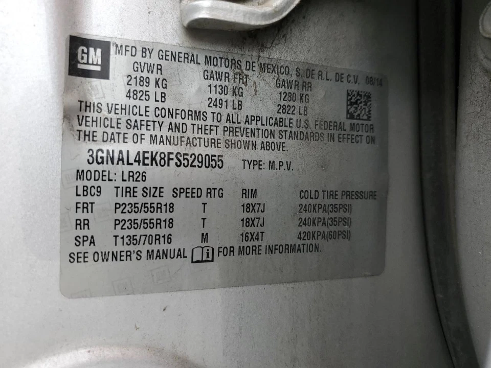 (LOCAL PICKUP ONLY) Fuel Tank FWD Fits 12-15 CAPTIVA SPORT 2568531 Foto 4 de 4