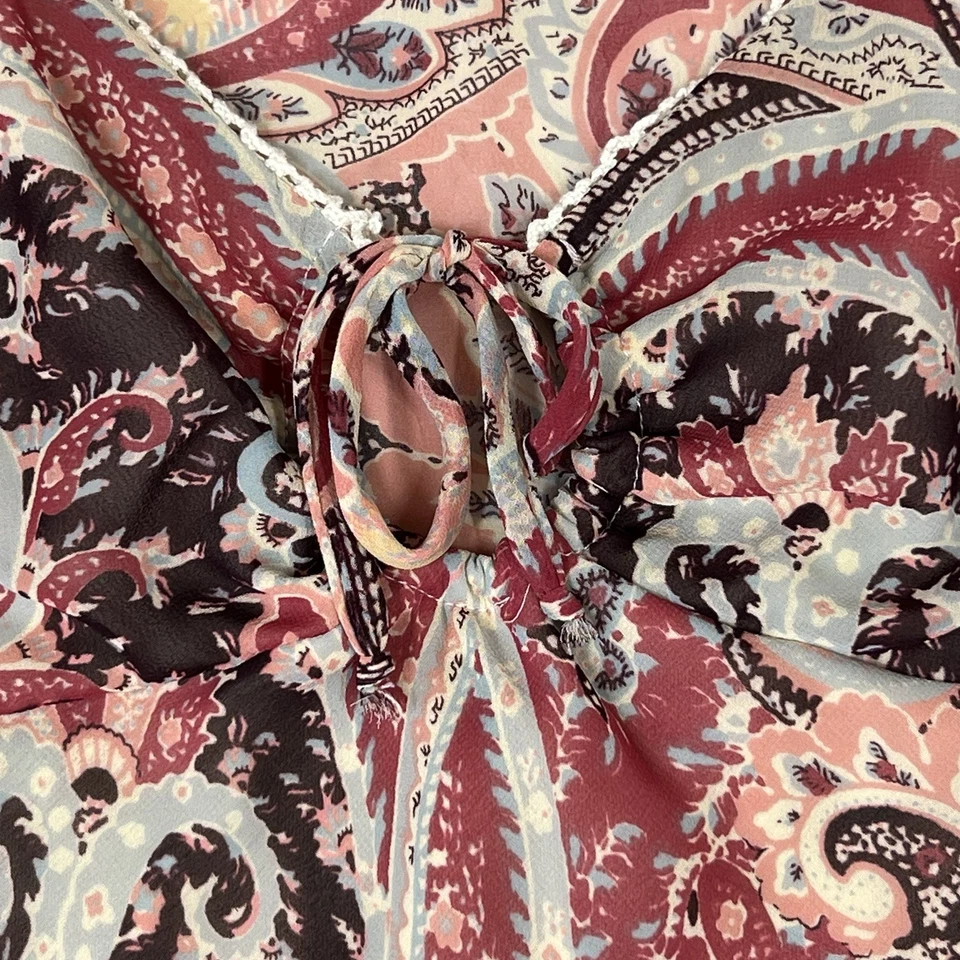 Vestido midi de colección Y2K Arden B Babydoll Flutter Slv cachemir transparente talla S rosa hada EE. UU. Foto 4 de 4