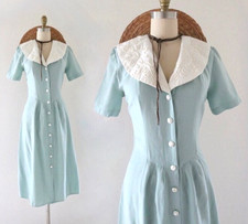 True Vintage 80s 90s Cottagecore Dress Plus Sz 6 P Prairie Maxi Gran Granny