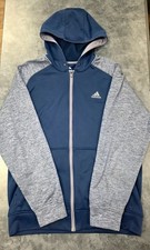 Adidas Large Climawarm Full Zip Jacket Hoodie Blue