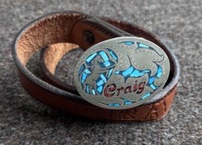 Western Ranchman Outfitters Craig Brown Belt Cheyenne Wyoming Leather Horse 20