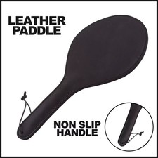 Premium Handmade Leather Paddle BDSM Slapper Genuine Cowhide Black Heavy Dut