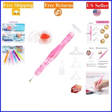 Pink Handmade Resin Diamond Painting Pen with Multiple Tips, Faster Craft Tool