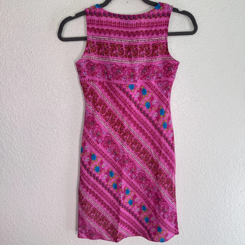 Vestido Vintage Limitado Too Niñas 8 Rosa Paisley Floral Y2K Retro Mini Boho Foto 2 de 4