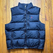 Polo Ralph Lauren Puffer Vest Black Red Pony Logo Size L