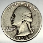 1944 P Washington 90% Silver Quarter Circulated Condition 25c US Coin - 2717