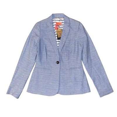 Joules Blazer Womens UK 6 Blue Leonie Linen Jacket Cotton Country Outdoor Riding