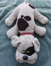 Vintage 1985 Tonka Pound Puppies Grey w/ Dark Brown Spots, grey ears and Collar