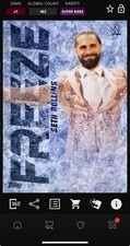 DIGITAL TOPPS SLAM Seth Rollins FREEZE 25 SUPER RARE GLACIAL DARK BLUE Read