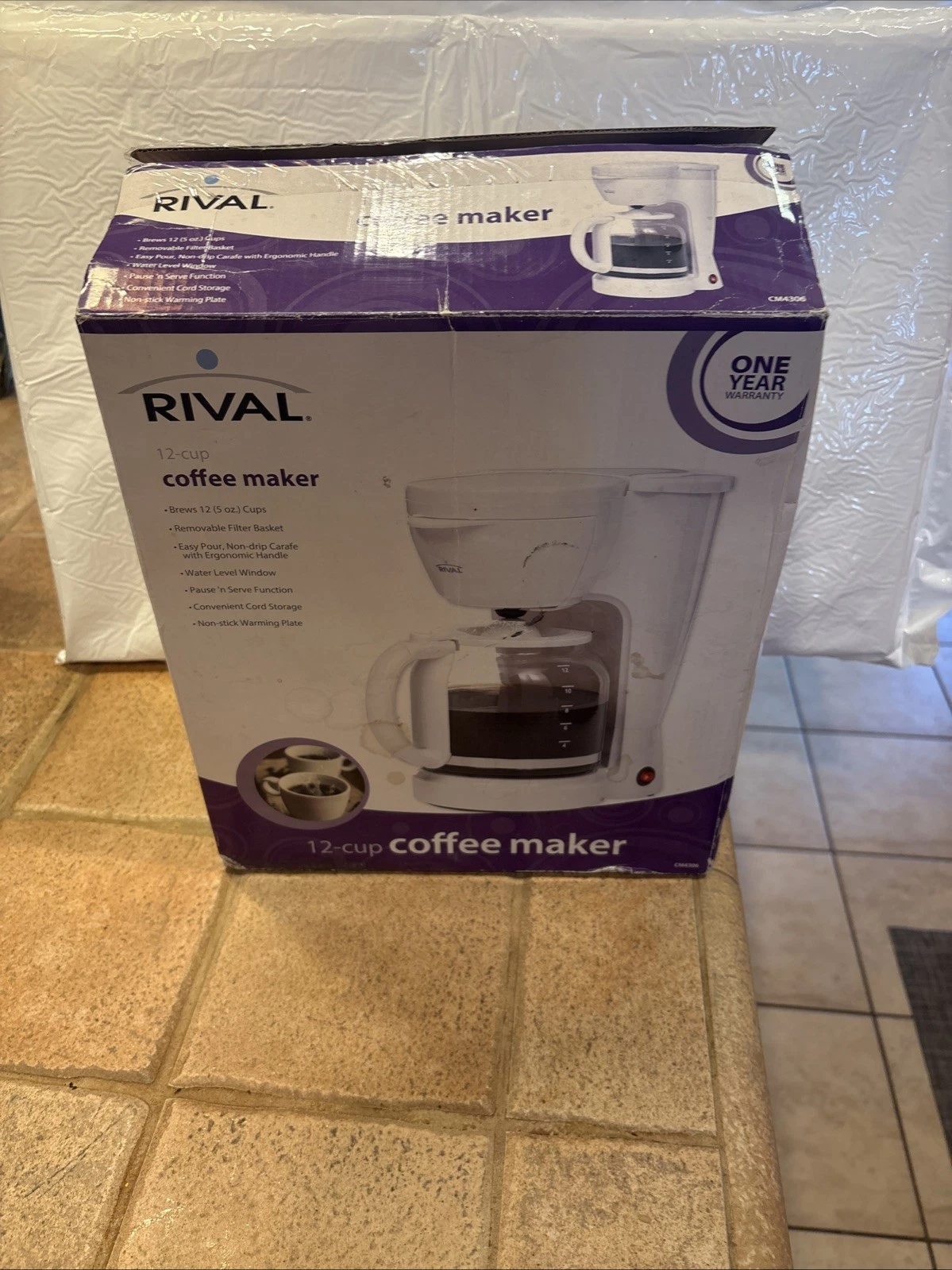 Rival 12 Cup Coffee Maker Cm4306 White New In Box Open Box
Opens in a new window or tab