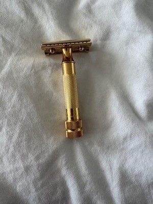 Merkur 34G HD Gold Plated Double Edge Safety Razor Short Handle Germany