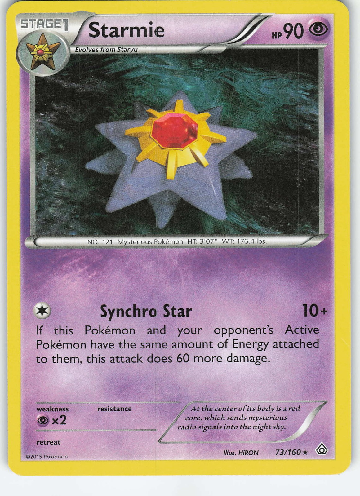 Starmie 73/160 Rare Regular XY - Primal Clash LP Pokémon