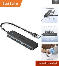 4-Port Ultra-Slim USB 3.0 Hub - Fast File Transfers Wide Device Compatibility