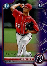 2022 Bowman #BCP-70 Andry Lara Chrome 1st Prospects Purple Refractors /250