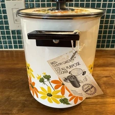 Vintage Ekco Country Garden Porcelain Clad Cookware 5qt Steamer Boiler Italy NIB