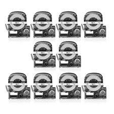 10x Black on White 3/4" Label Compatible for K-Sun 218BW Epson 218BWPX Tape