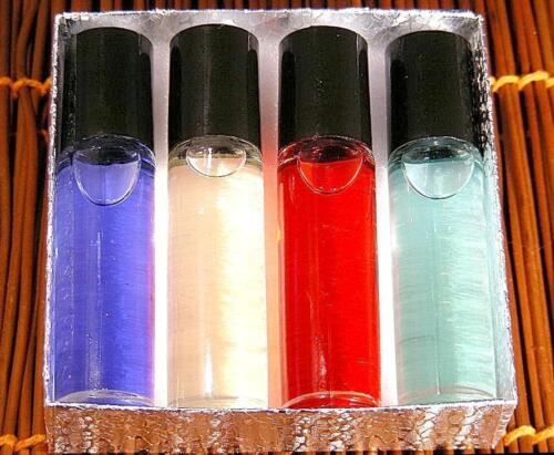 4 Qty- 1\3oz.Roll-on MEN HOT DESIGNER FRAGRANCES SCENTED BODY OIL BOXED GIFT SET - Picture 1 of 4