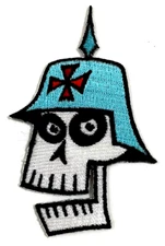 Shag German Skull PATCH Iron-On Fully Embroidered Rare Out of Print Original!