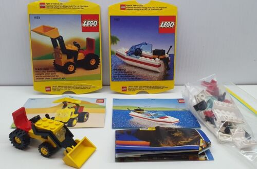 Lego 1632 1633 Classic Town Motor Boat Loader Tractor 1991 Complete Kelloggs Box - Picture 1 of 15