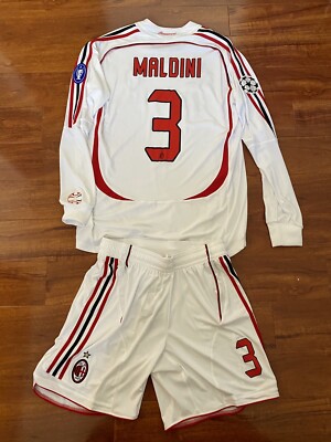 Maldini, 2006-07 AC Milan Away CL Final LS Match Issue Un Worn