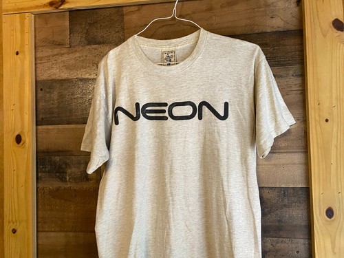 Alore Neon T-Shirt VTG Adult Large USA Made Gray Black Absolute Quality Tee