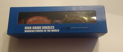 New Poqswim Adult High Grade Mirrored Swim Goggles UV Shield Anti-Fog Blue