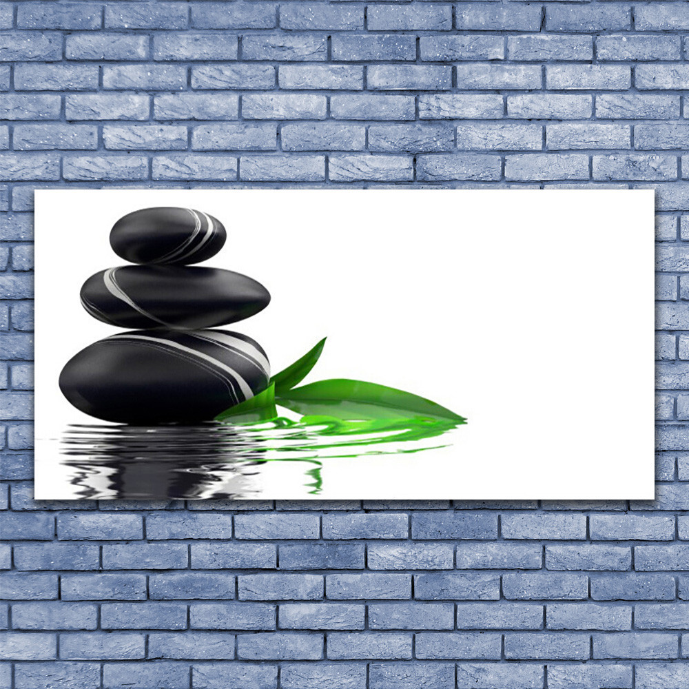 Art mural pierres et eau impression grand format pour salon contemporain