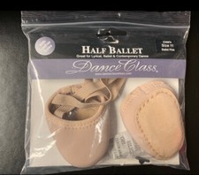 Kids Size 11 Tan Nude Beige Half Ballet Lyrical Contemporary Dance Shoes NIP