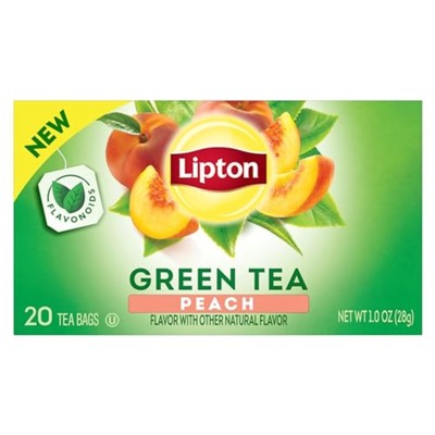 Peach Green Tea Bags Flavored Unsweetened Teabags for Hot Tea or Peach Iced T...