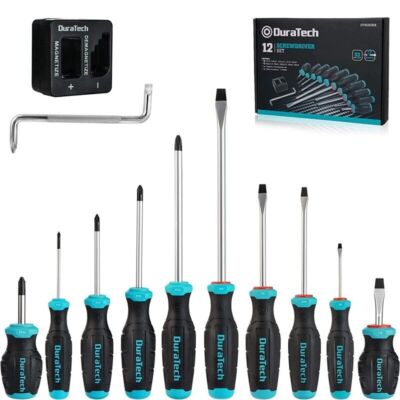 DURATECH 12PCS Screwdriver Set S2 Alloy Steel 5 Phillips Slotted Tip Screwdriver