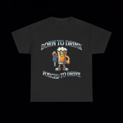Born To Drink Forced To Drive T Shirt Funny Grunge Y2K Emo Goth