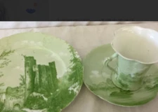 Rosenthal Rheingold Tilly Castle Green Bone China (Plate & Cup & Saucer) Set