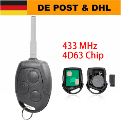 433MHZ Funk Schlüssel für Ford Focus Mondeo Transit C-max B-max Galaxy  4D63