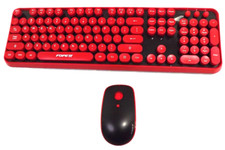 FOPEIT Wirerless Keyboard  Mouse Red/Black Mod V2020 Tested  Works
