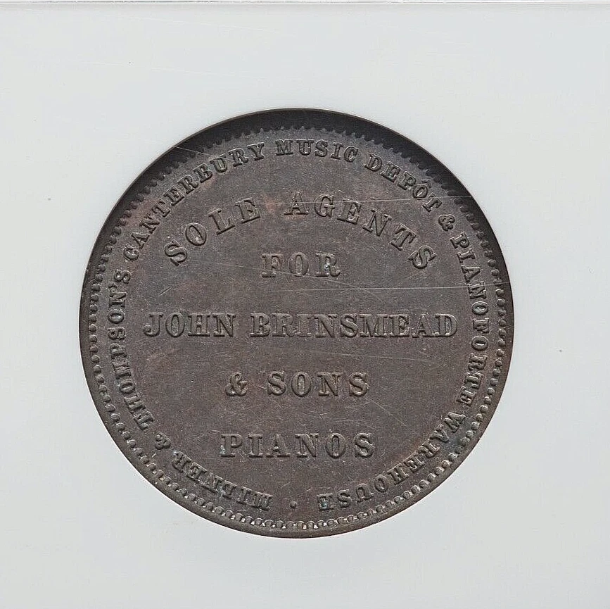 ND (1880'S) NEW ZEALAND CHRISTCHURCH MILNER & THOMPSON PENNY TOKEN NGC MS62 BWN - Image 2 of 4