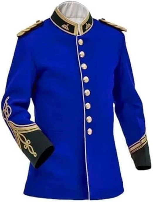 Royal Blue British Anglo Zulu War Men's Wool Vintage Officers Tunic Circa jacket