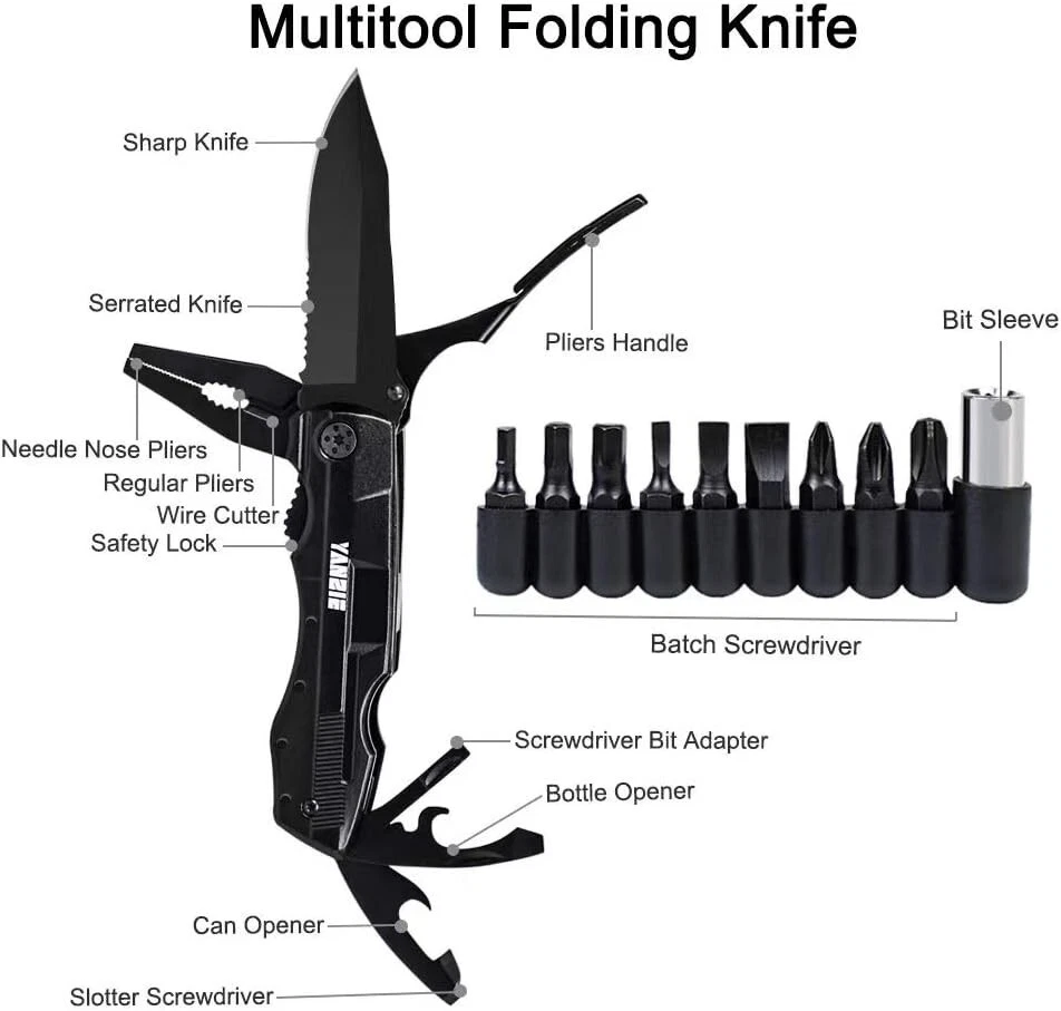 Multi Tool Folding Knife for Fishing Camping Hunting Outdoor Activities for Gift