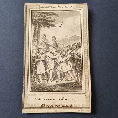 Gravur frommes Bild 18. Jh. Marillier graviert von NEE French Etching 18thC Santino