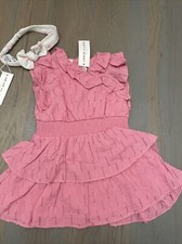 NWT Janie and Jack girl 2-piece pink lace SPRING EASTER dress bow SET 12 18 24