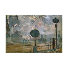 Claude Monet-Exterior of Saint-Lazare StationHand-painted Oil Painting Wall Art