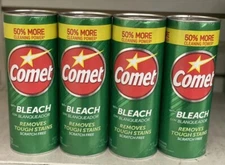 Lot Of 4 Comet Cleanser With Bleach 50% More 21 Oz Scratch Cleaner 