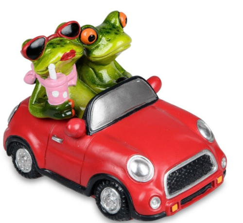 Formano Froschpaar Auto Mini Cooper Cabrio ca. 13 x 10 cm Urlaub 772039 - Bild 1 von 1