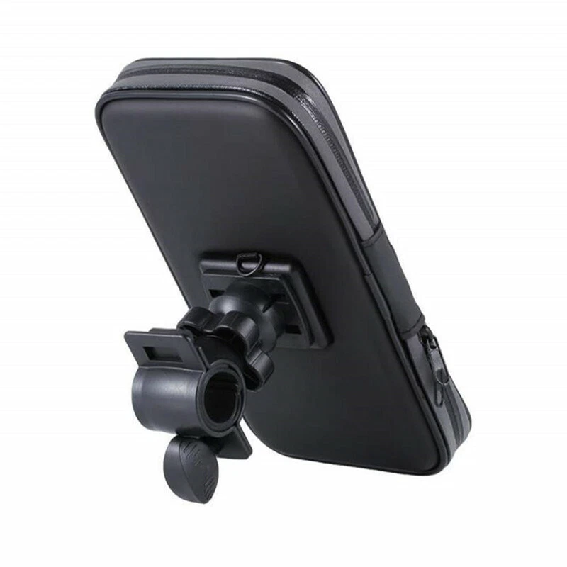 Funda de teléfono impermeable negra universal para motocicleta con soporte de montaje en manillar Foto 3 de 4