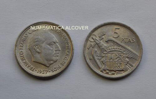 MONEDA de 5 pesetas 1957  *69 Franco SC / SPAIN km#786 UNC - Imagen 1 de 1
