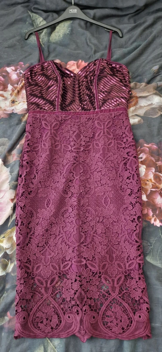 Lipsy purple lace dress cheap
