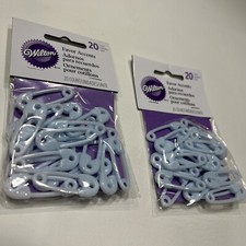 Wilton Baby Shower Favors Blue Diaper Pins 2 Pkgs of 20 Pcs Each 40 Total