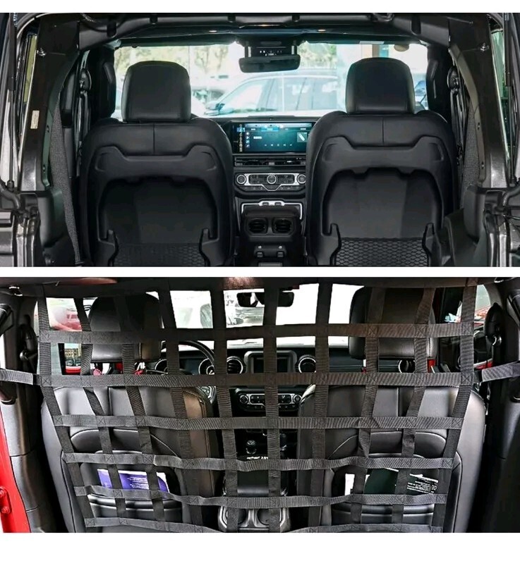 Seat Back Pet Isolation Rear Trunk Cargo Net Mesh Parts for Jeep