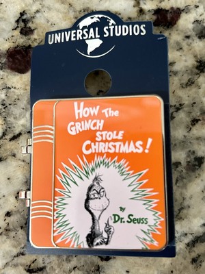 New Universal Studios Dr. Seuss How The Grinch Stole Christmas Enamel Book Pin 