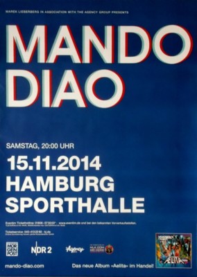 MANDO DIAO - 2014 - Plakat - In Concert - Aelita Tour - Poster - Hamburg