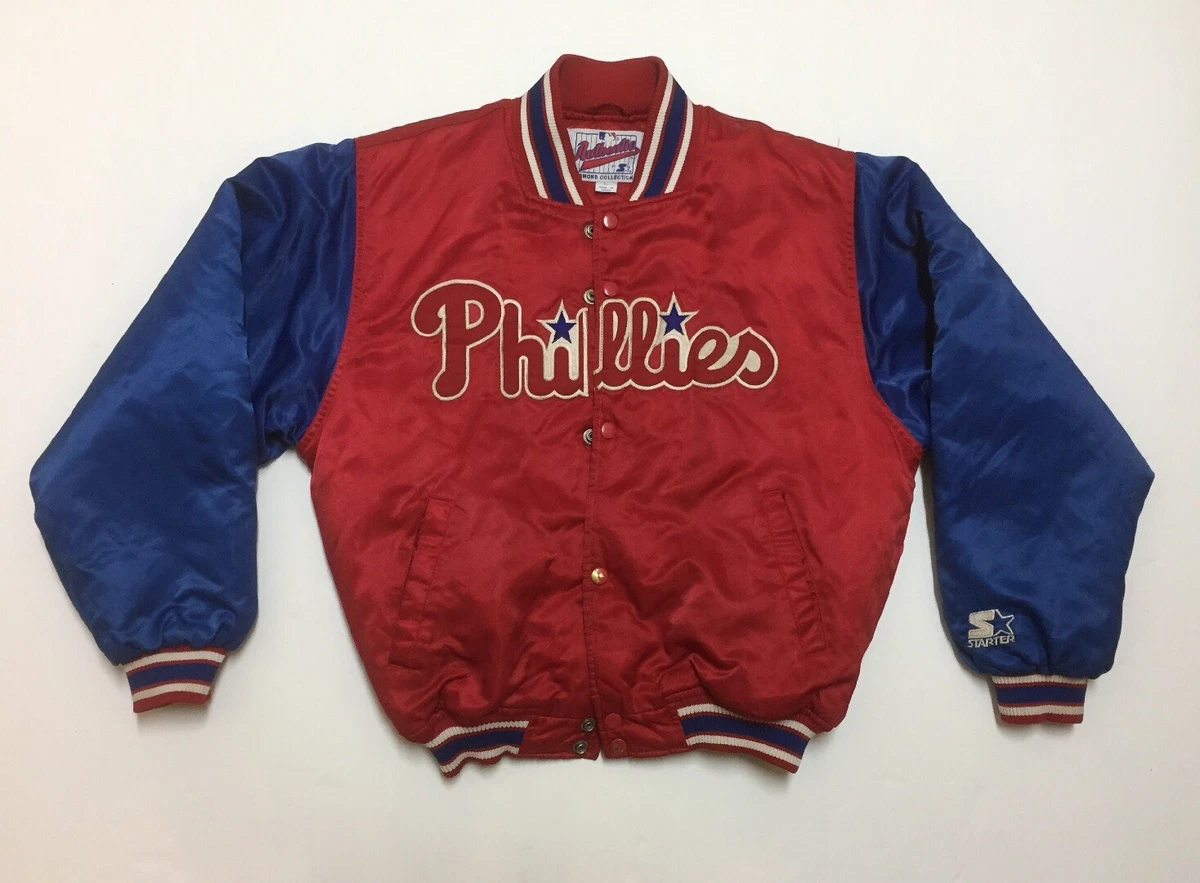 VTG 90s Starter Philadelphia Phillies MLB Satin Jacket Size L Diamond  Collection